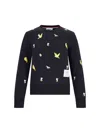 THOM BROWNE BIRDS AND BEES CREW NECK SWEATSHIRT