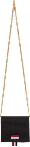 Thom Browne Rwb-bow Chain-strap Cardholder In Black 001