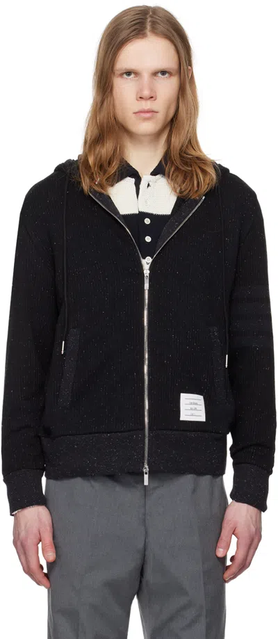 Thom Browne Black 4-bar Hoodie In 001 Black