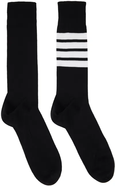 THOM BROWNE BLACK 4-BAR STRIPE SOCKS