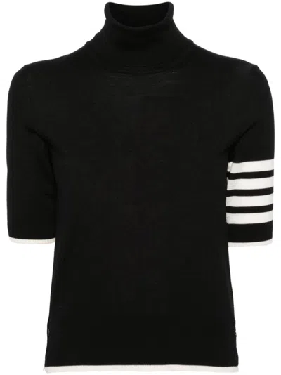 THOM BROWNE BLACK STRIPE-DETAILING JUMPER