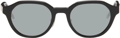 Thom Browne Black Acetate Oval Sunglasses