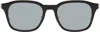 Thom Browne Black Acetate Rectangular Sunglasses In 001 Black