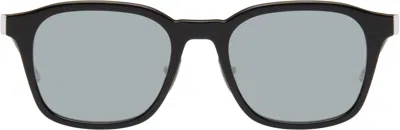 Thom Browne Black Acetate Rectangular Sunglasses In Burgundy