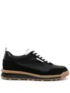 Thom Browne Alumni Paneled Sneakers In Black