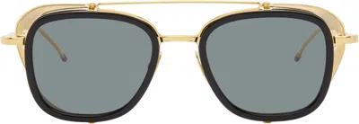 Thom Browne Black & Gold Square Sunglasses