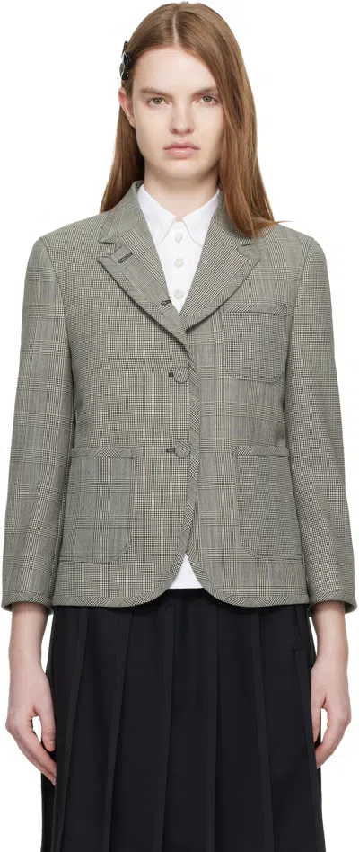 Thom Browne Black & White Funmix Fresco Cropped Sportcoat In Gray