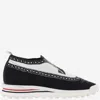 Thom Browne Longwing Brogue W/ Tech Runner Sole In Trompe Loeil Knit In Black