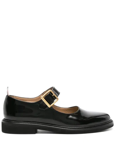Thom Browne Grosgrain-tab Leather Loafers In Schwarz