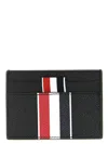 Thom Browne Black Calfskin Cardholder Accessory In Blue