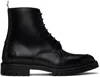 THOM BROWNE BLACK COMMANDO SOLE APRON STITCH BOOTS