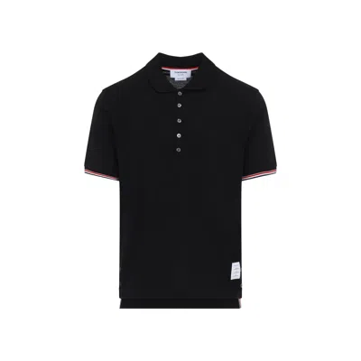Thom Browne Black Cotton Polo
