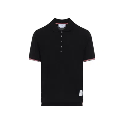 Thom Browne Black Cotton Polo