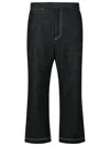 Thom Browne Mens Black Logo-tab Straight-leg Denim Jeans In Black