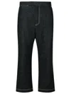 Thom Browne Mens Black Logo-tab Straight-leg Denim Jeans In Black