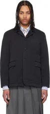 Thom Browne Black Cotton Twill Cutaway Blazer In 001 Black