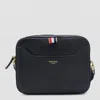 Thom Browne 4 Bar-patch Leather Camera Bag In Black