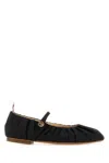 Thom Browne Pleated Ballet Flats In Black