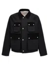 Thom Browne Cropped Relaxed Field Jacket Top Applied Pockets In Black