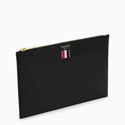 Thom Browne Leather Document Case In Black