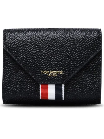 Thom Browne Black Grained Leather Purse Woman