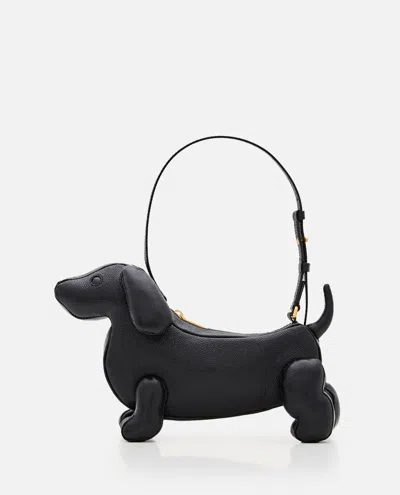 Thom Browne Black Hector Pebbled Leather Shoulder Bag