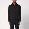 THOM BROWNE BLACK JACKET WITH TRICOLOUR DETAIL