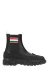Thom Browne Black Rwb Stripe Duck Chelsea Boots In 001