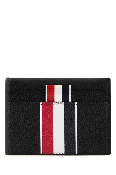Thom Browne Black Leather Card Holder
