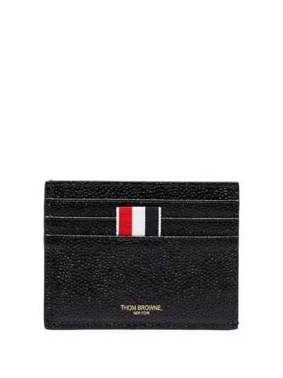 Thom Browne Black Leather Credit Card Case