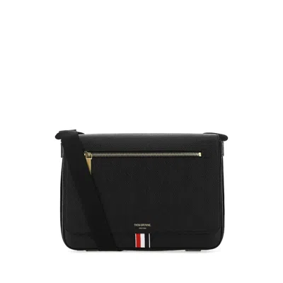Thom Browne Black Leather Crossbody Bag