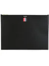 Thom Browne Medium Leather Document Holder In Black