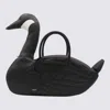 Thom Browne Black Leather Goose Top Handle Bag In Black