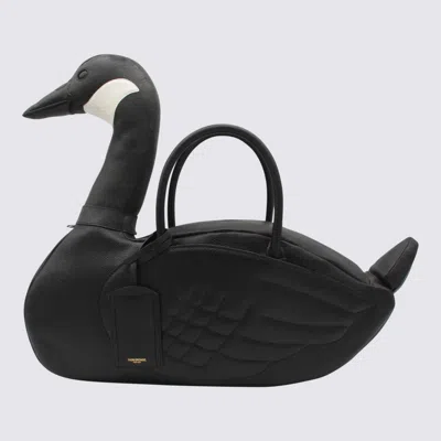 Thom Browne Black Leather Goose Top Handle Bag