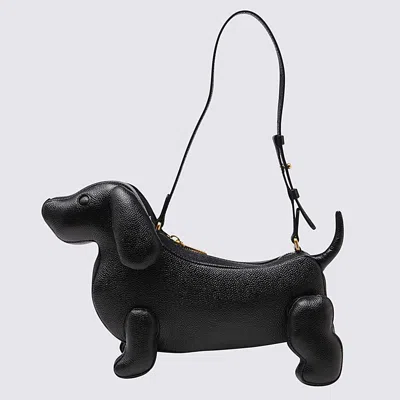 Thom Browne Black Leather Hector Shoulder Bag
