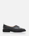 Thom Browne Black Leather Lace Up Shoes In Black