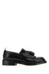 Thom Browne Shiny Round Toe Loafers With Tassel Detail In Black