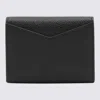 Thom Browne Black Leather Logo Wallet In Black