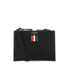Thom Browne Black Leather Mini Document Holder In Black