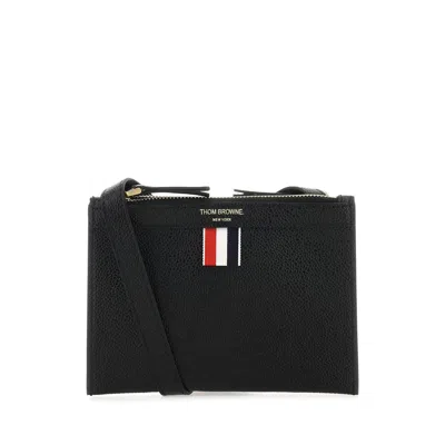 Thom Browne Black Leather Mini Document Holder