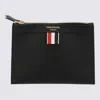 Thom Browne Black Leather Rwb Crossbody Bag In Black