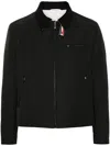 Thom Browne Rwb Stripe Zip-up Padded Jacket In Black