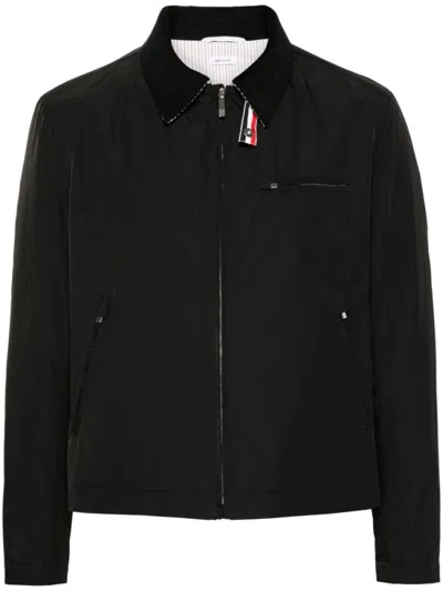 THOM BROWNE BLACK JACKET WITH LOGO