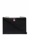 Thom Browne Black Logo-print Crossbody Bag In Black