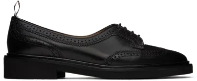 THOM BROWNE BLACK LOW THROAT WINGTIP DERBYS