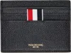 Thom Browne Black Lucido Leather Single Card Holder In 001 Black