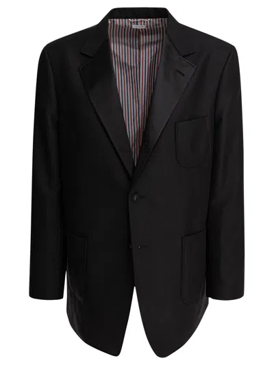 THOM BROWNE THOM BROWNE BLACK MOHAIR JACKET