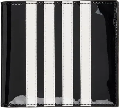 Thom Browne Black Patent 4-bar Bifold Wallet