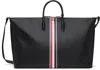 Thom Browne Black Rwb Stripe Duffle Bag In 001 Black