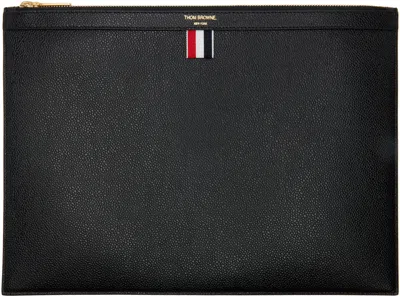 Thom Browne Black Pebble Grain Large Document Holder